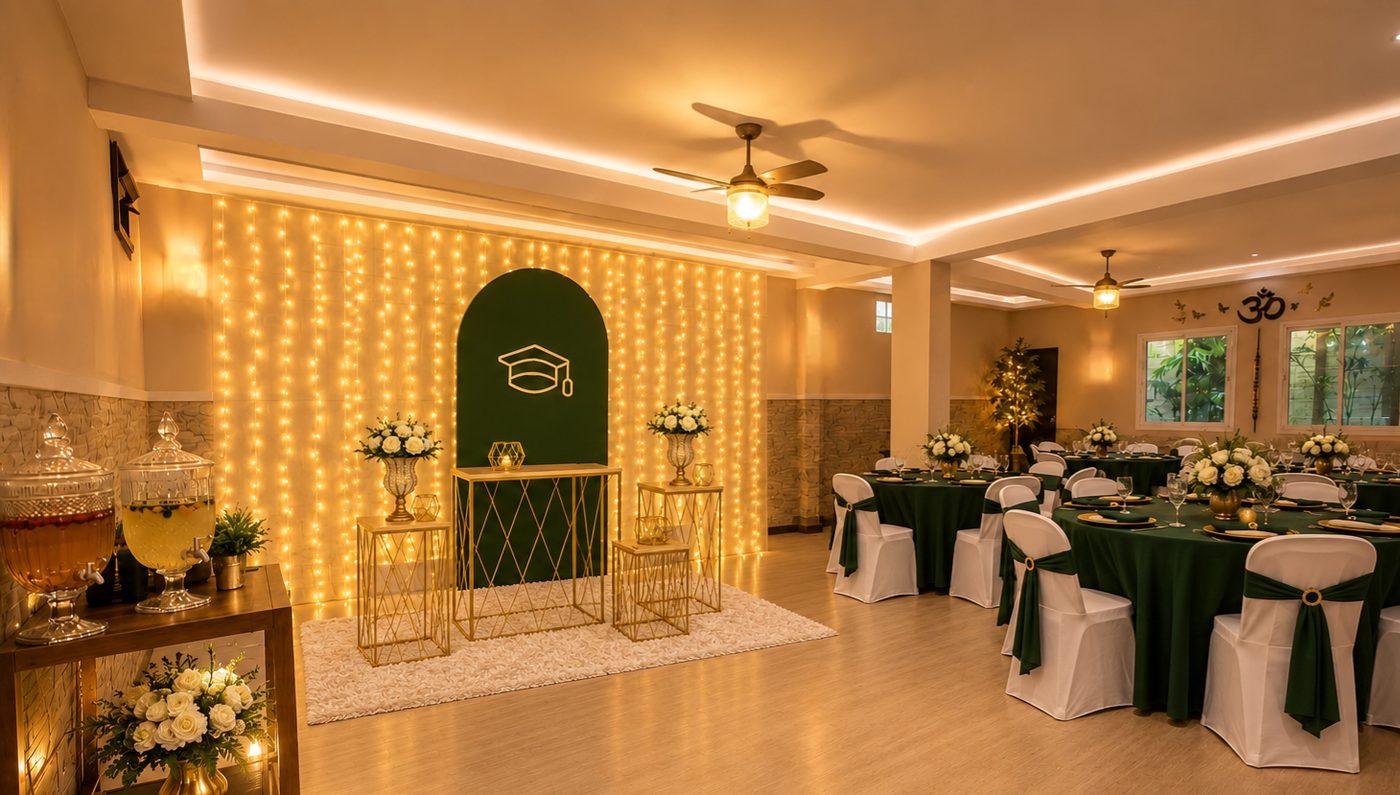 Salão decorado para festa de formatura